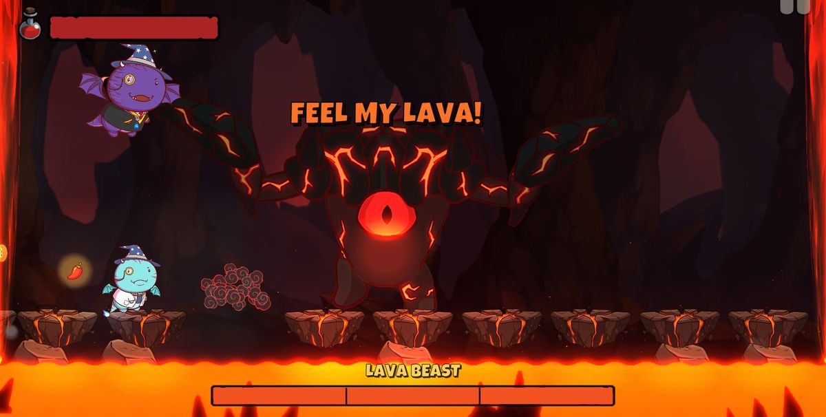 The beast calls a wave of lava.